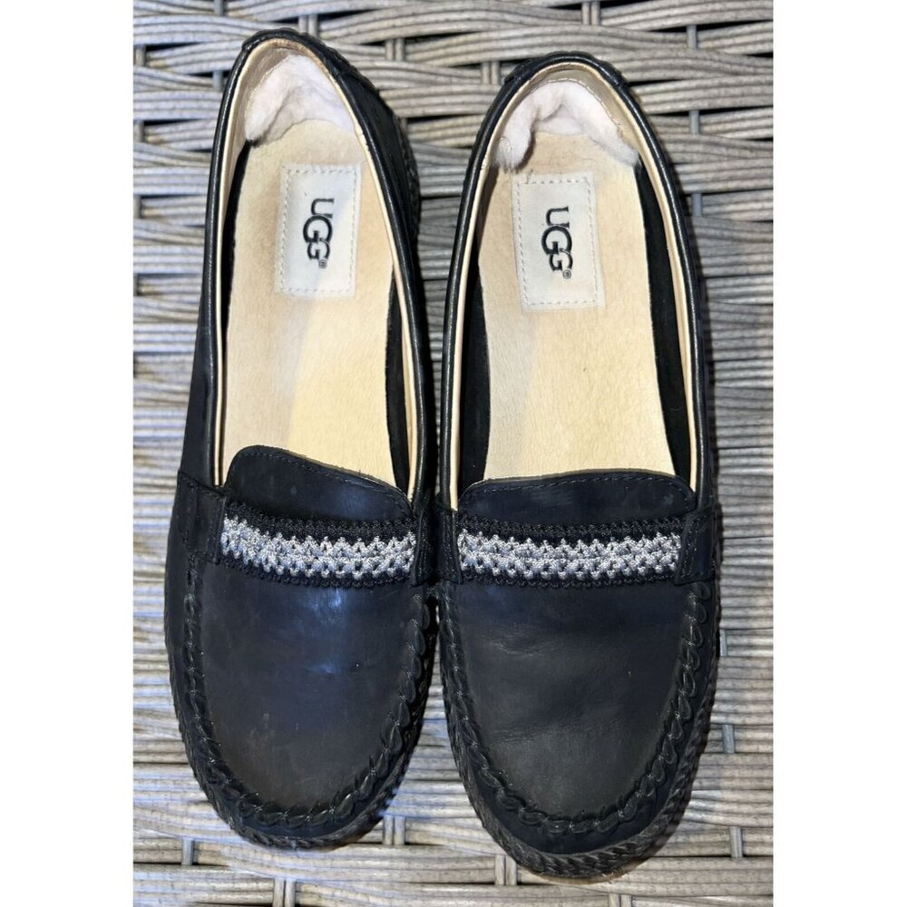 UGG Black Kaelee Leather Moccasin Size 6